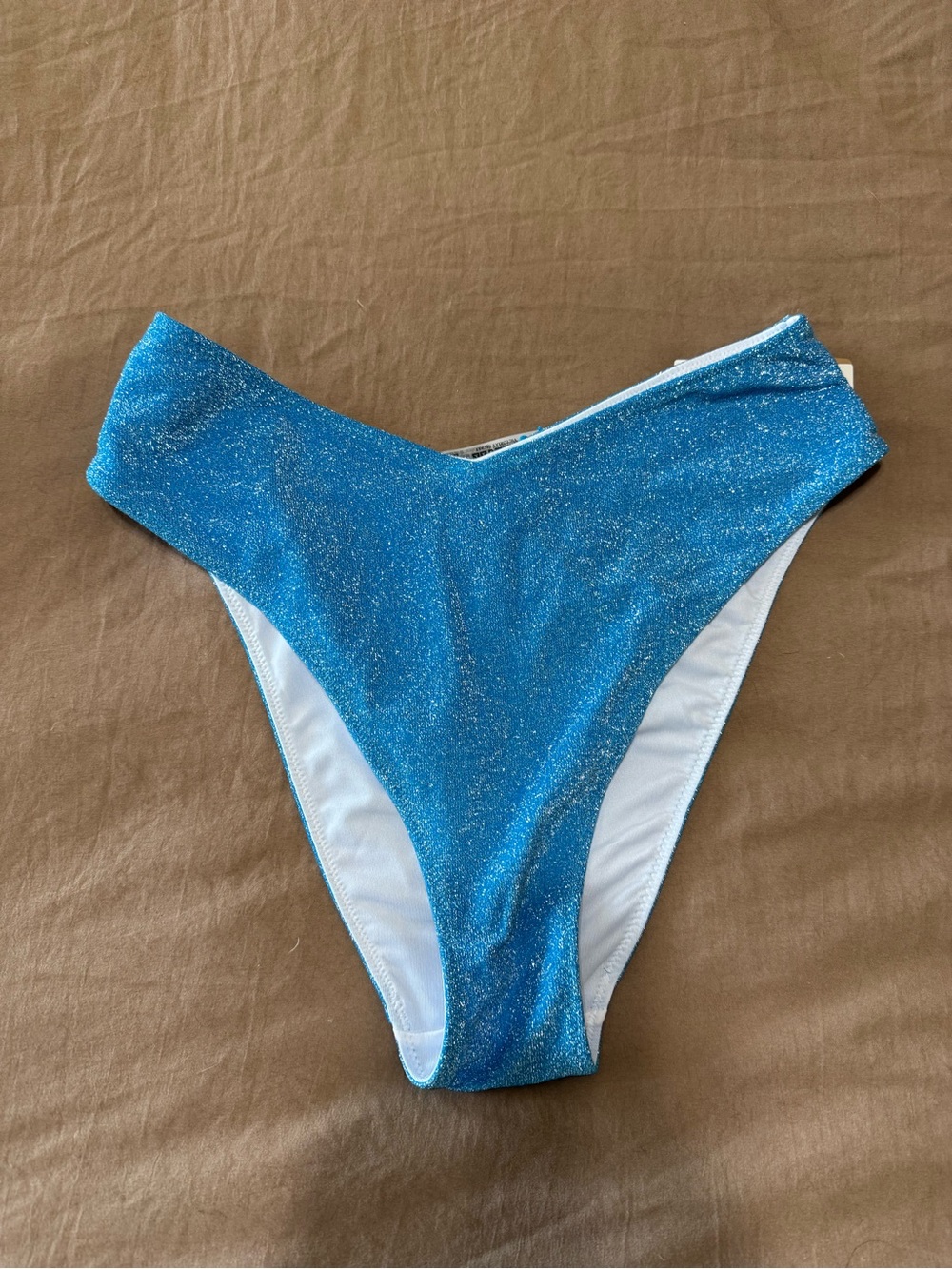 PINK Sparkle Blue High-Cut Bikini Bottom